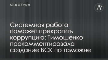 Системная работа поможет прекратить коррупцию: Тимошенко прокомментировала создание ВСК по таможне