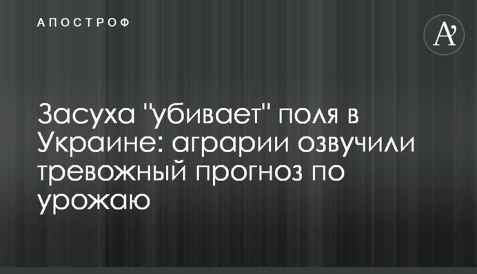 Засуха "убивает" поля в Украине: аграрии озвучили тревожный прогноз по урожаю