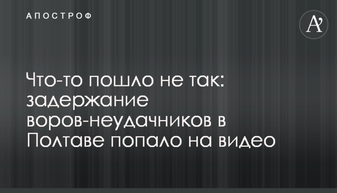 Щось пішло не так: затримання злодіїв-невдах в Полтаві потрапило на відео