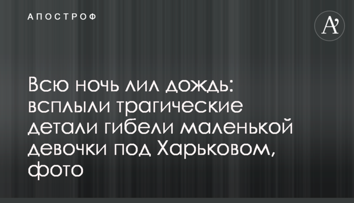 Всю ніч лив дощ: спливли трагічні деталі загибелі маленької дівчинки під Харковом, фото
