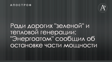 Ради дорогих "зеленой" и тепловой генерации: "Энергоатом" сообщил об остановке части мощности