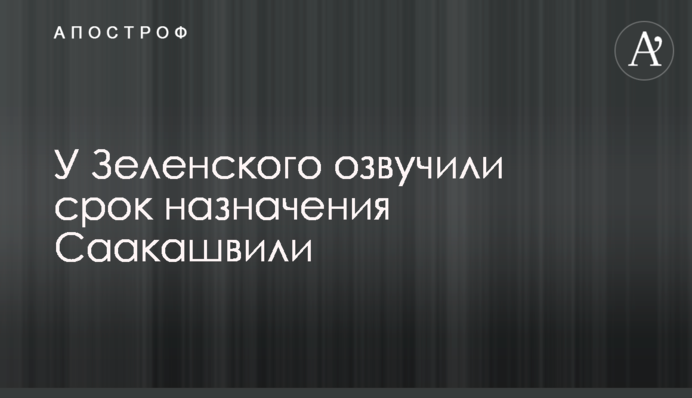У Зеленського озвучили термін призначення Саакашвілі