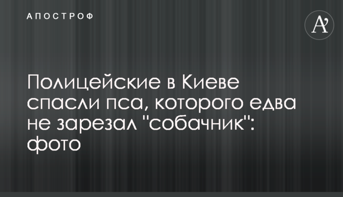 Поліцейські в Києві врятували пса, якого ледь не зарізав 