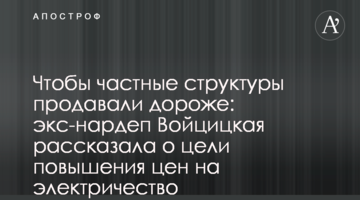 Чтобы частные структуры продавали дороже: экс-нардеп Войцицкая рассказала о цели повышения цен на электричество