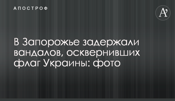 В Запорожье задержали вандалов, осквернивших флаг Украины: фото