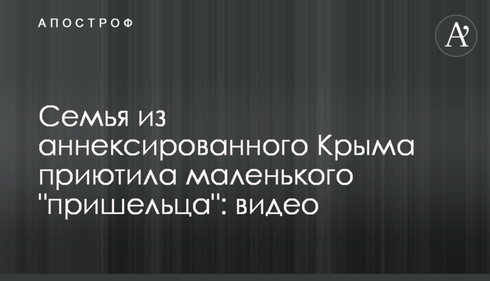 Сім'я з анексованого Криму прихистила маленького 