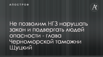 Не позволим НГЗ нарушать закон и подвергать людей опасности - глава Черноморской таможни Щуцкий