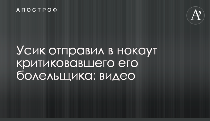 Усик отправил в нокаут критиковавшего его болельщика: видео