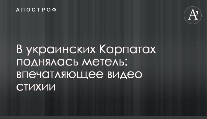 В українських Карпатах піднялася заметіль: вражаюче відео стихії