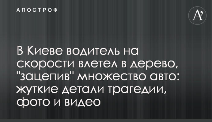 У Києві водій на швидкості влетів в дерево, 