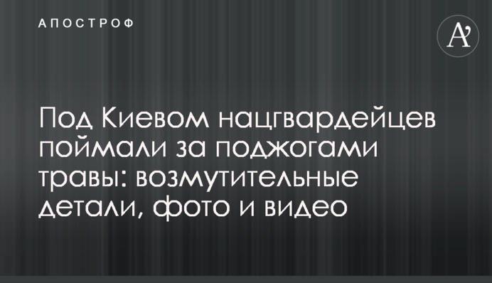 Под Киевом нацгвардейцев поймали за поджогами травы: возмутительные детали, фото и видео