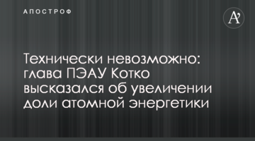 Технически невозможно: глава ПЭАУ Котко высказался об увеличении доли атомной энергетики
