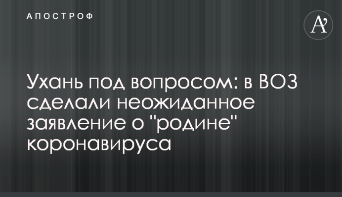 Ухань под вопросом: в ВОЗ сделали неожиданное заявление о 