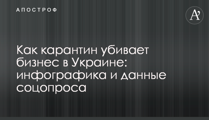 Як карантин вбиває бізнес в Україні: інфографіка та дані соцопитування