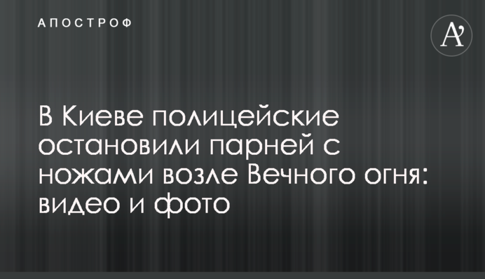 В Киеве полицейские остановили парней с ножами возле Вечного огня: видео и фото