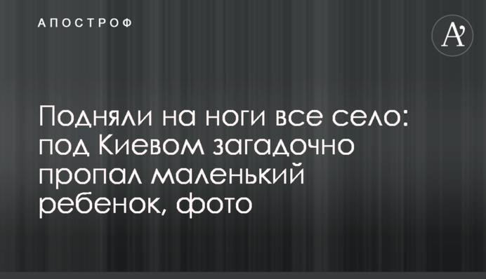 Підняли на ноги все село: під Києвом загадково зникла маленька дитина, фото