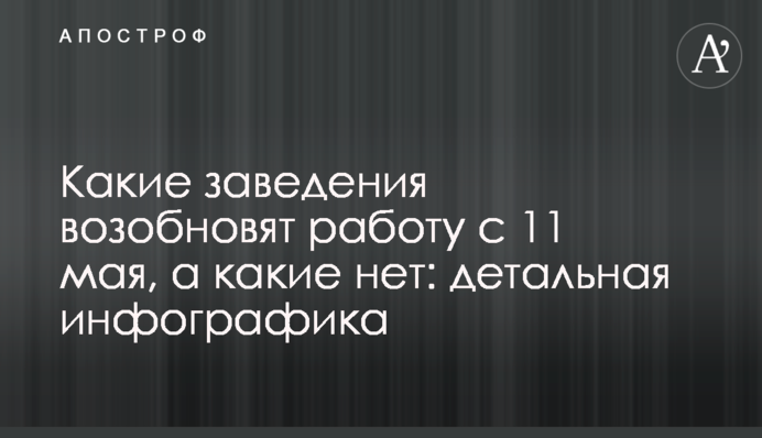 Які заклади відновлять роботу з 11 травня, а які ні: детальна інфографіка