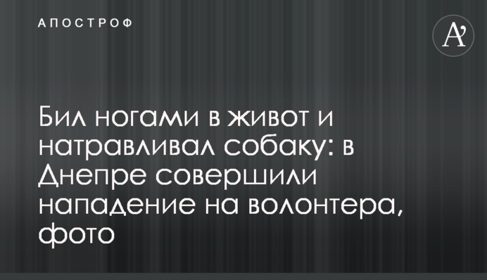 Бив ногами в живіт та нацьковував собаку: в Дніпрі здійснили напад на волонтера, фото