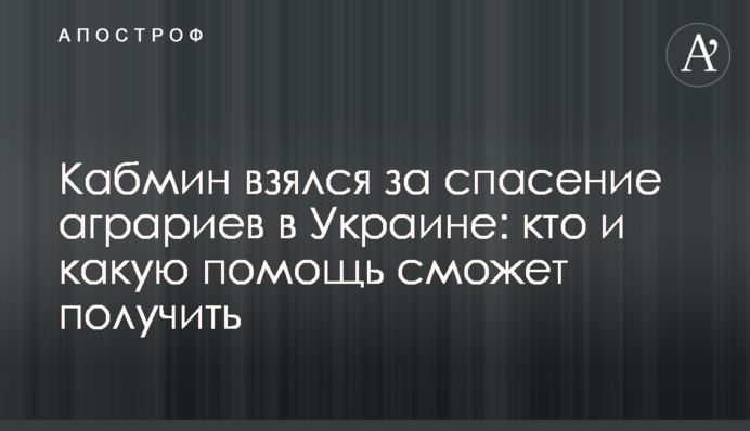 Кабмин взялся за спасение аграриев в Украине: кто и какую помощь сможет получить