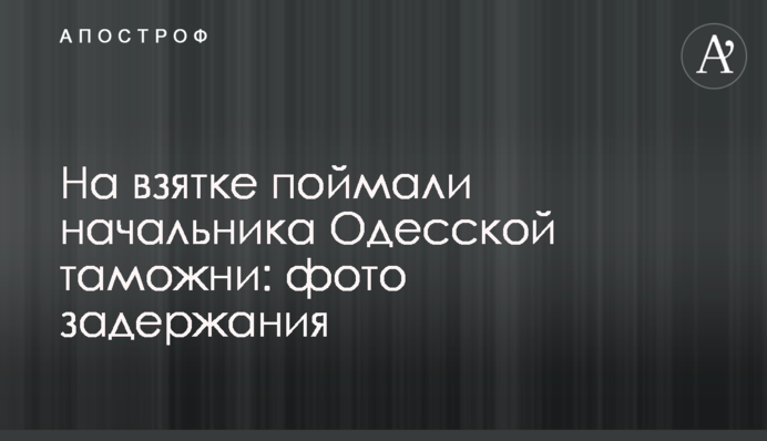 На взятке поймали начальника Одесской таможни: фото задержания