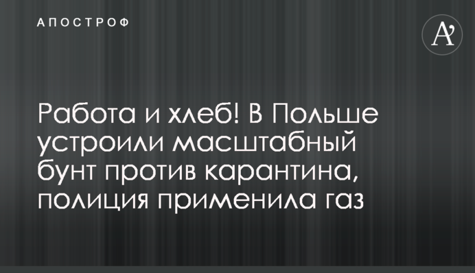 Потрібні робота і хліб! У Польщі влаштували масштабний бунт проти карантину, фото