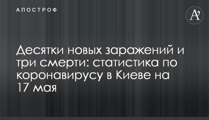 Десятки новых заражений и три смерти: статистика по коронавирусу в Киеве на 17 мая