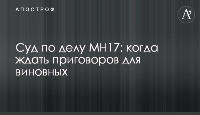 Суд по делу MH17: когда ждать приговоров для виновных