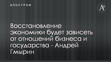 Восстановление экономики будет зависеть от отношений бизнеса и государства - Андрей Гмырин