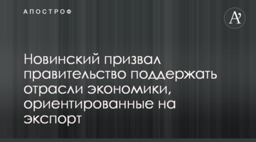 Новинский призвал правительство поддержать отрасли экономики, ориентированные на экспорт