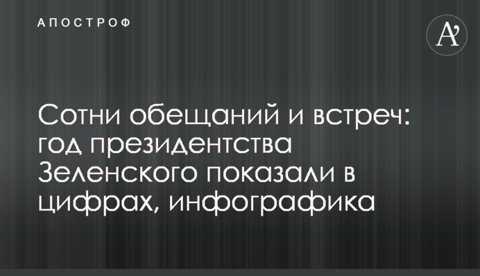 Сотні обіцянок і зустрічей: рік президентства Зеленського показали в цифрах, інфографіка