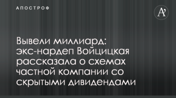 Вывели миллиарды: экс-нардеп Войцицкая рассказала о схемах частной компании со скрытыми дивидендами