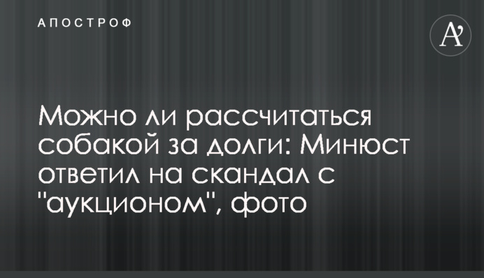 Чи можна розрахуватися собакою за борги: Мін'юст відповів на скандал з 