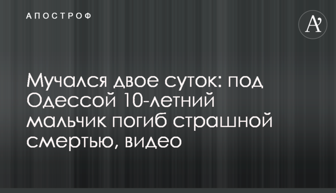 Мучився дві доби: під Одесою 10-річний хлопчик загинув страшною смертю, відео