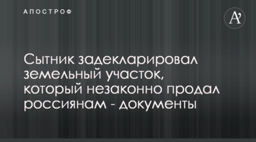 Сытник задекларировал земельный участок, который незаконно продал россиянам - документы