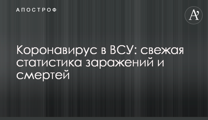 Коронавірус в ЗСУ: свіжа статистика заражень і смертей