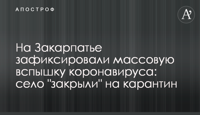 На Закарпатті зафіксували масовий спалах коронавірусу: село 
