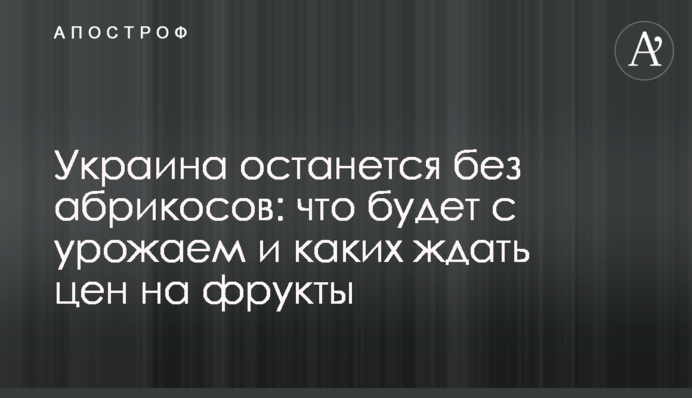Україна залишиться без абрикосів: що буде з врожаєм і яких чекати цін на фрукти