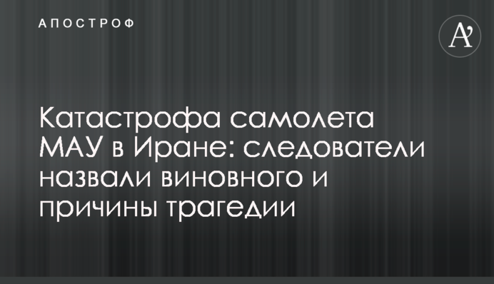 Катастрофа самолета МАУ в Иране: следователи назвали виновного и причины трагедии
