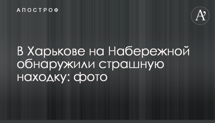 У Харкові на Набережній виявили страшну знахідку: фото