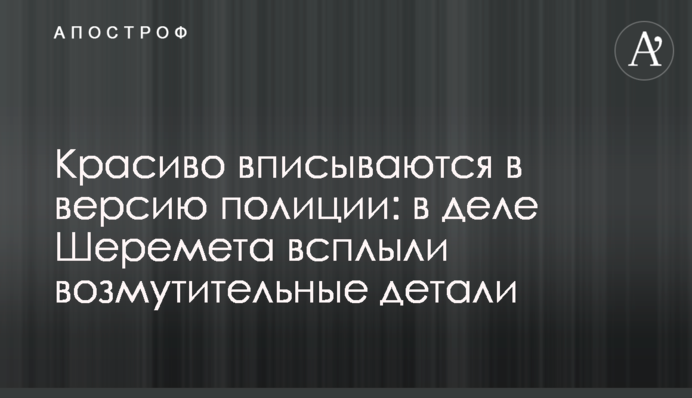 Красиво вписуються в версію поліції: у справі Шеремета спливли обурливі деталі