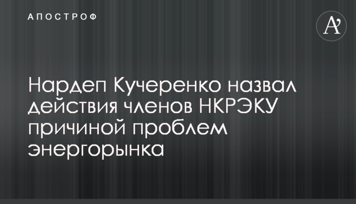 Нардеп Кучеренко назвал действия членов НКРЭКУ причиной проблем энергорынка