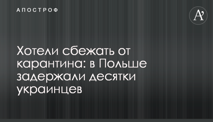 Хотіли втекти від карантину: в Польщі затримали десятки українців