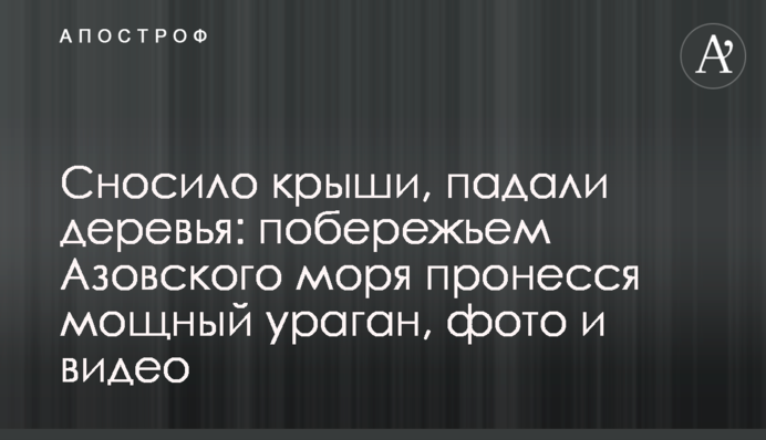 Сносило крыши, падали деревья: побережьем Азовского моря пронесся мощный ураган, фото и видео