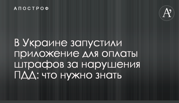 В Украине запустили приложение для оплаты штрафов за нарушения ПДД: что нужно знать