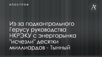 Из-за подконтрольного Герусу руководства НКРЭКУ с энергорынка "исчезли" десятки миллиардов - Тынный