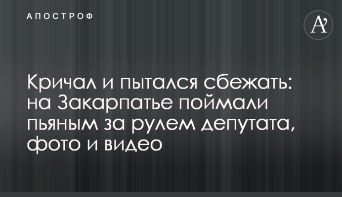 Кричав і намагався втекти: на Закарпатті зловили п'яним за кермом депутата, фото і відео