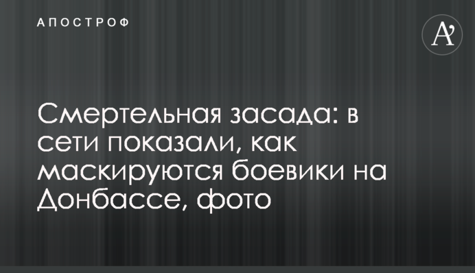 Смертельна засідка: в мережі показали, як маскуються бойовики на Донбасі, фото