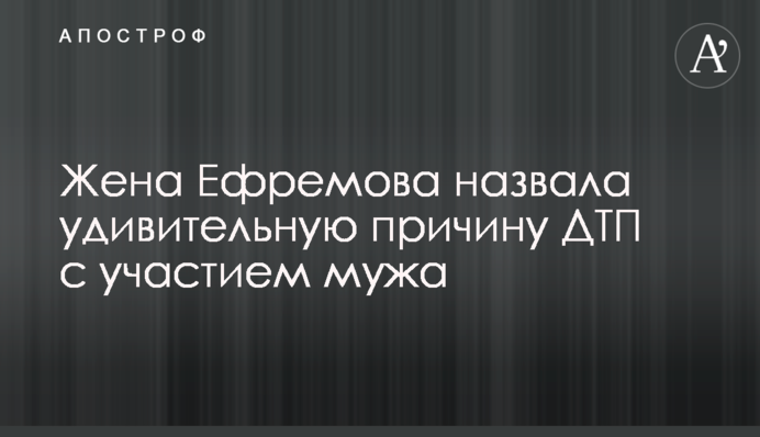 Жена Ефремова назвала удивительную причину ДТП с участием мужа