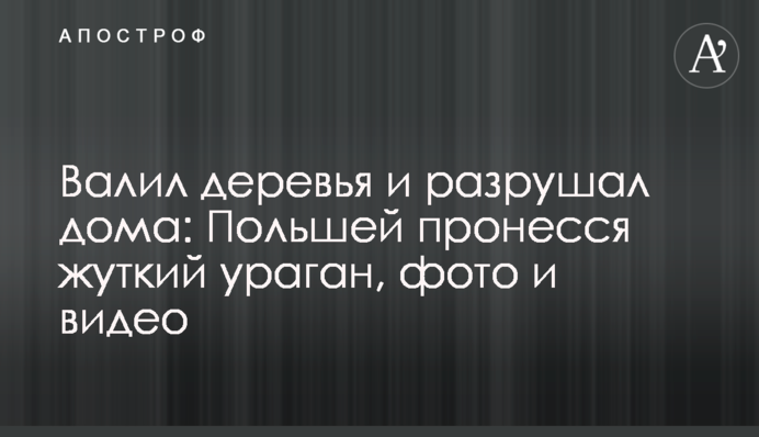 Валив дерева та руйнував будинки: Польщею пронісся страшний ураган, фото і відео