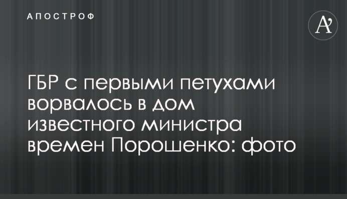 ГБР с первыми петухами ворвалось в дом известного министра времен Порошенко: фото